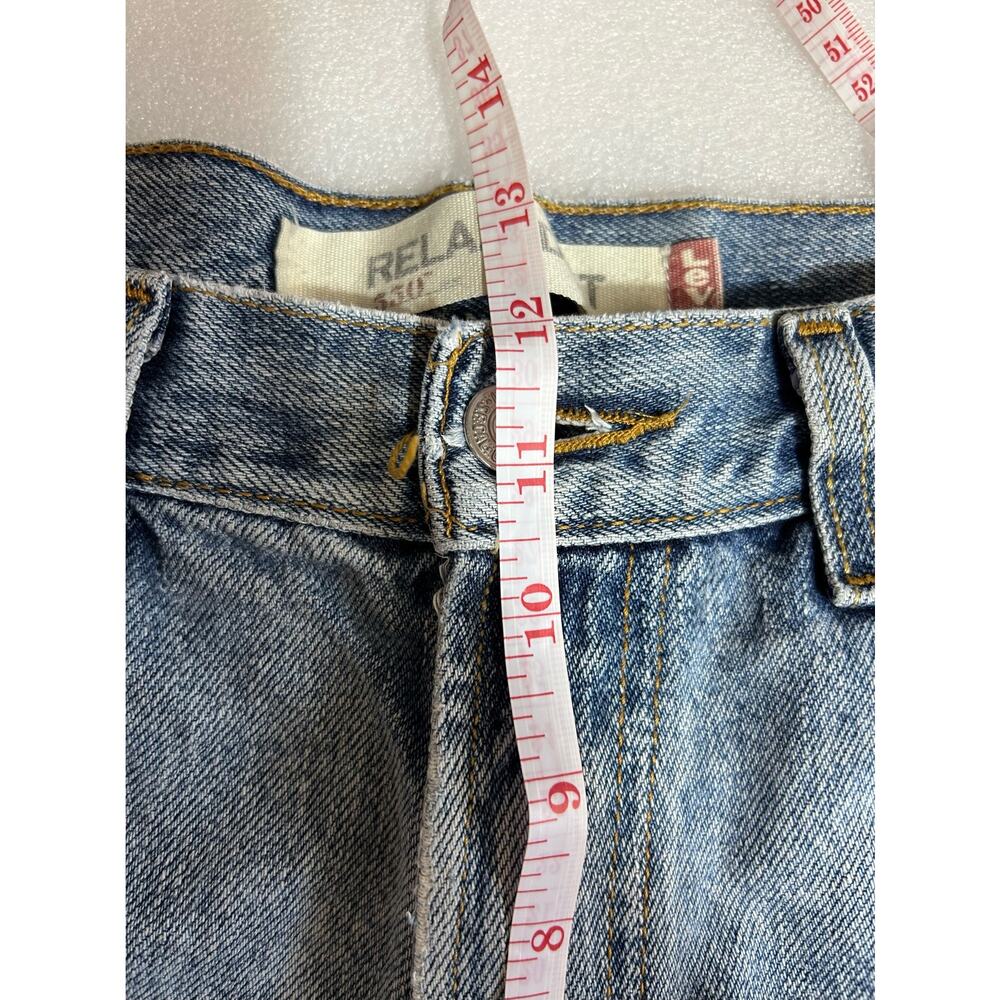 Vintage Levis Reworked Distressed Painted Bleach Dye Cutoff Festival Shorts Sz M - Picture 9 of 15